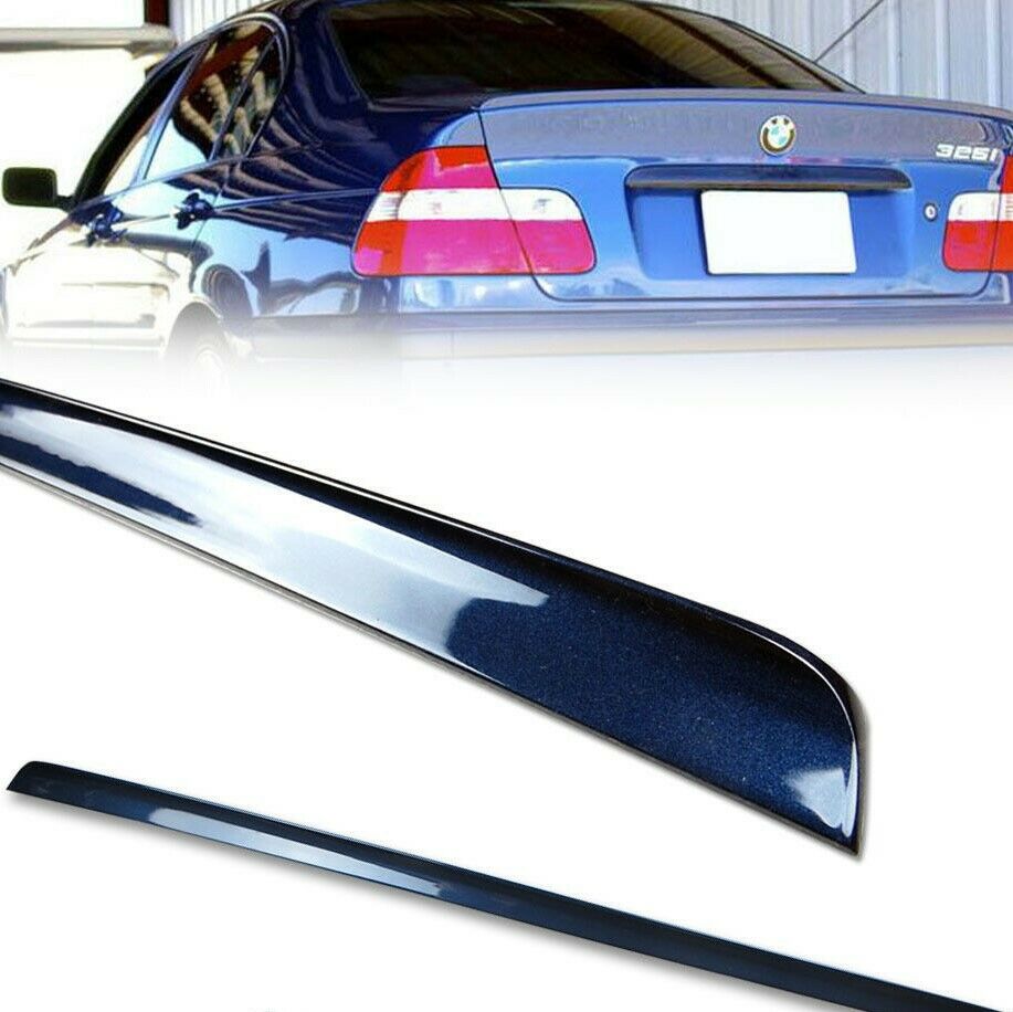 Painted Trunk lip spoiler for BMW E46 Sedan Coupe - Orient Blue Metallic #317