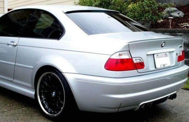 Painted Trunk lip spoiler for BMW E46 Sedan Coupe M3 -  Silver Metallic