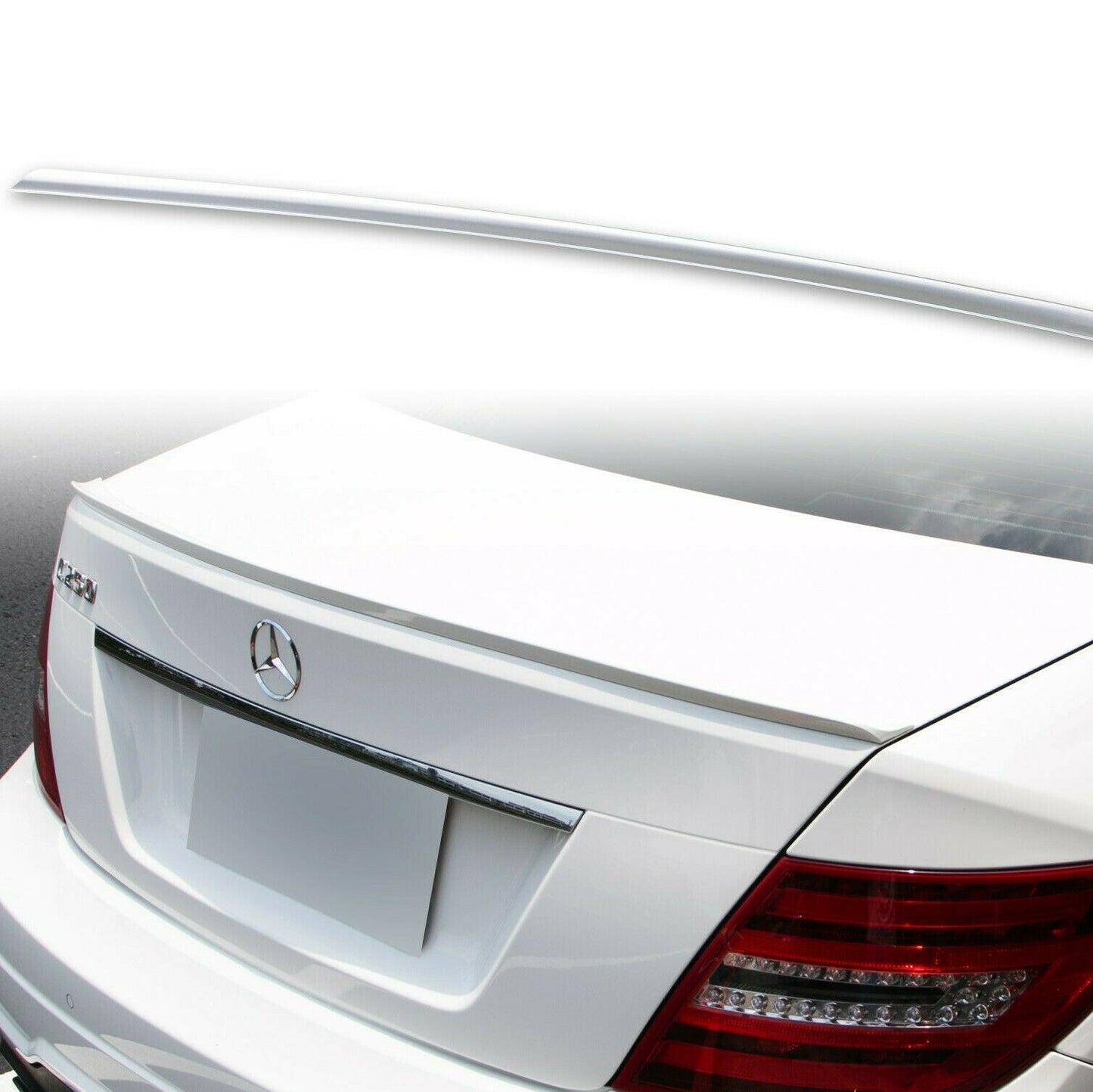 PAINTED TRUNK LIP SPOILER for MERCEDES-BENZ C200 2 doors  SILVER #775